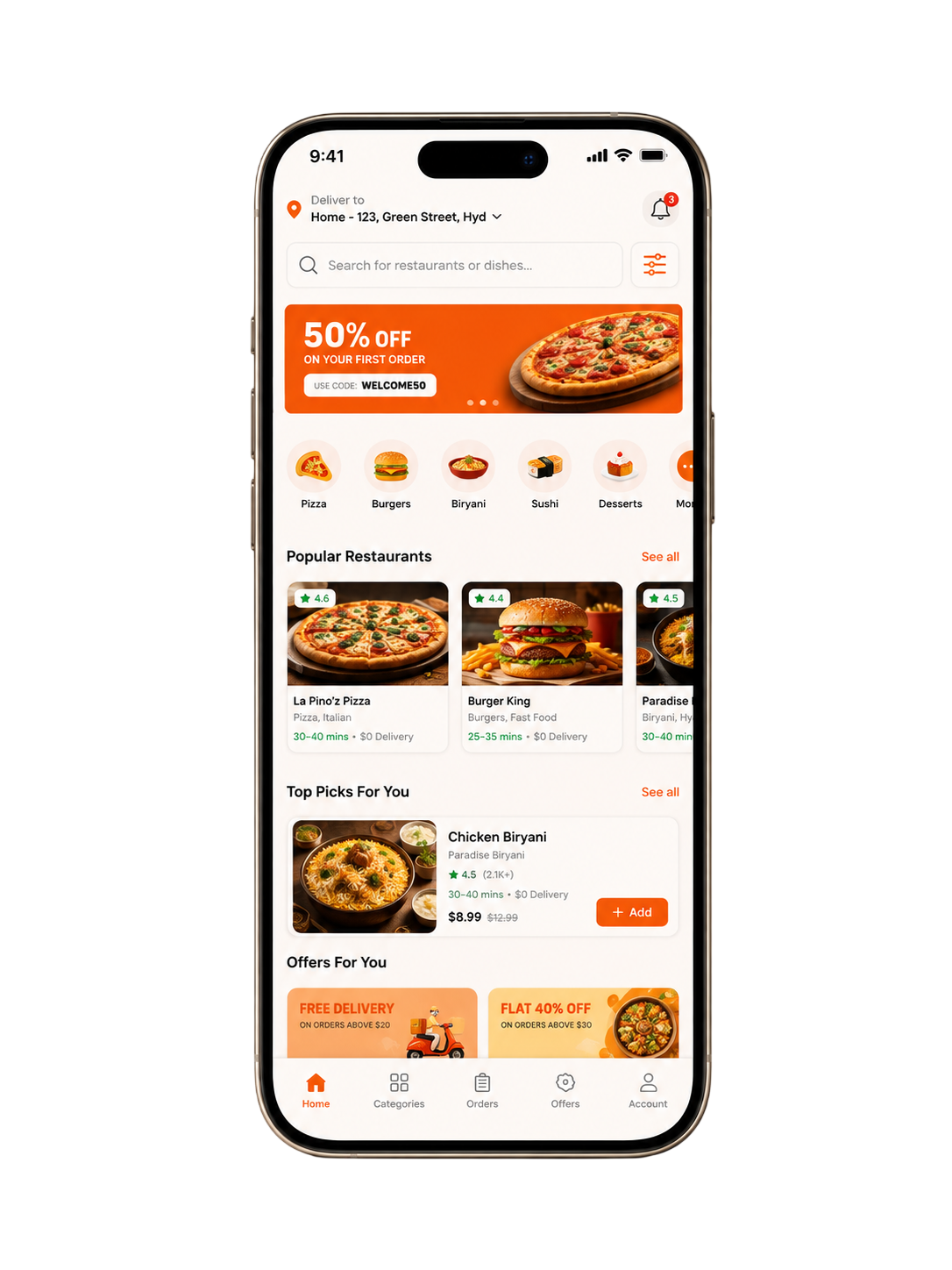 Mobile app mockup
